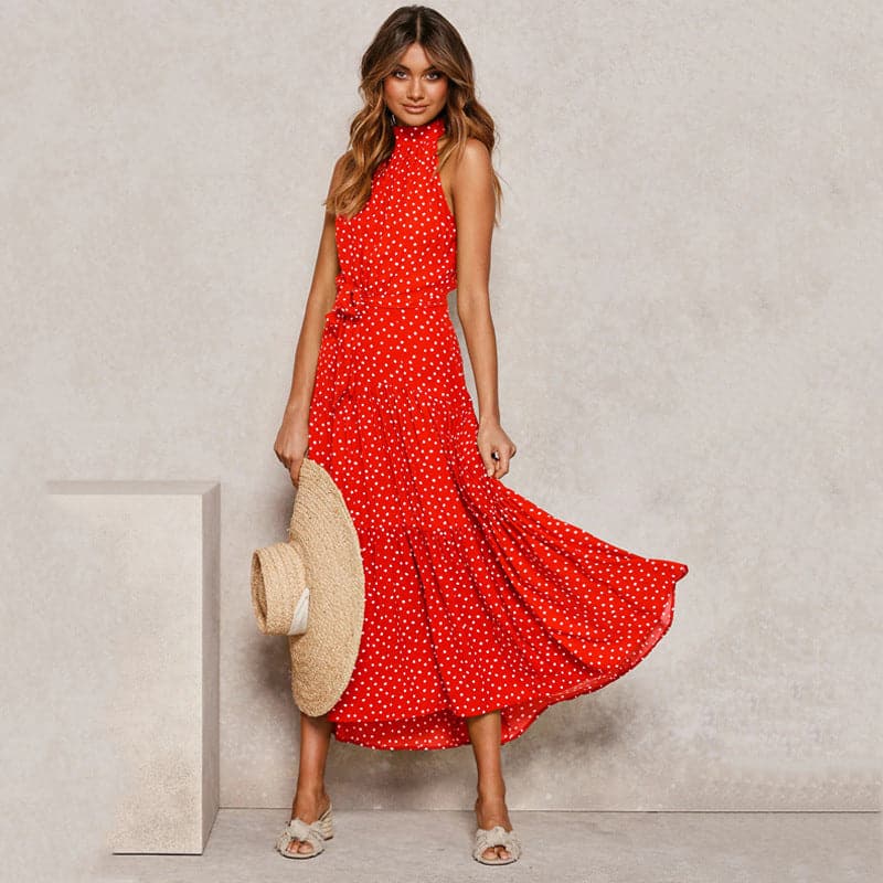 LB | Bohemian Maxi Dress damska w kropki