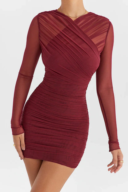 LB | Dwuwarstwowa siateczkowa seksowna mini sukienka Skinny