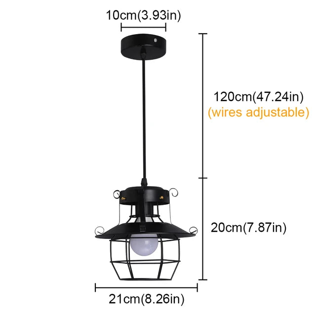 IndustrialCage - Lampa wisząca w stylu vintage
