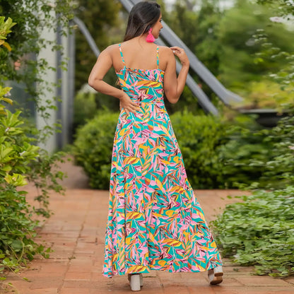LB - Boho chic sukienka maxi z odkrytymi ramionami