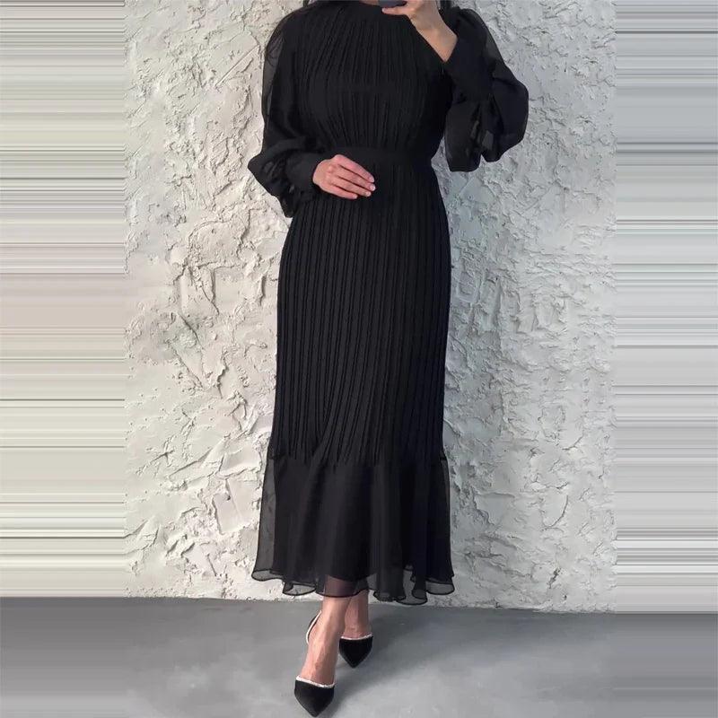 LB | Plisowana sukienka midi dla kobiet - Elegancki i ponadczasowy design