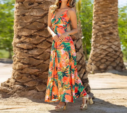 LB - Boho chic sukienka maxi z odkrytymi ramionami