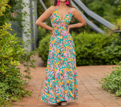 LB - Boho chic sukienka maxi z odkrytymi ramionami