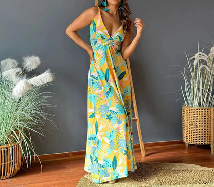 LB - Boho chic sukienka maxi z odkrytymi ramionami