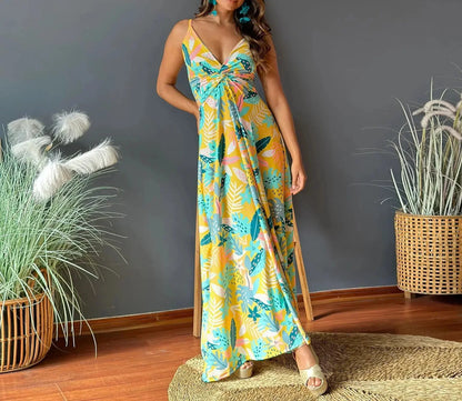 LB - Boho chic sukienka maxi z odkrytymi ramionami