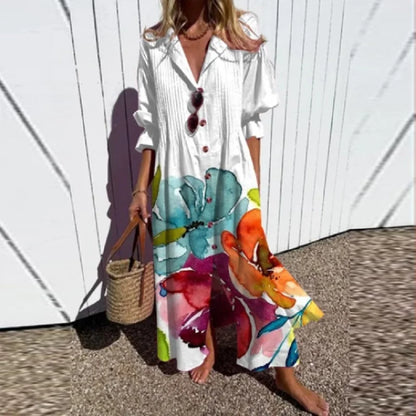 LB | Boho Beauty Sukienka Maxi z bufiastymi rękawami