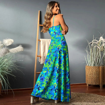 LB - Boho chic sukienka maxi z odkrytymi ramionami