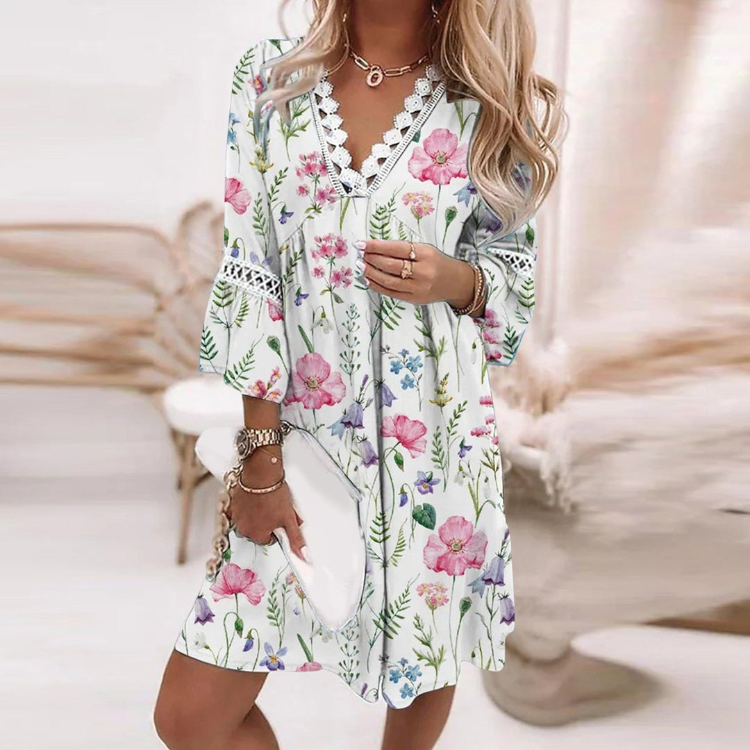LB | Letnia sukienka mini z nadrukiem w stylu boho