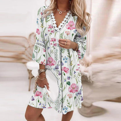 LB | Letnia sukienka mini z nadrukiem w stylu boho