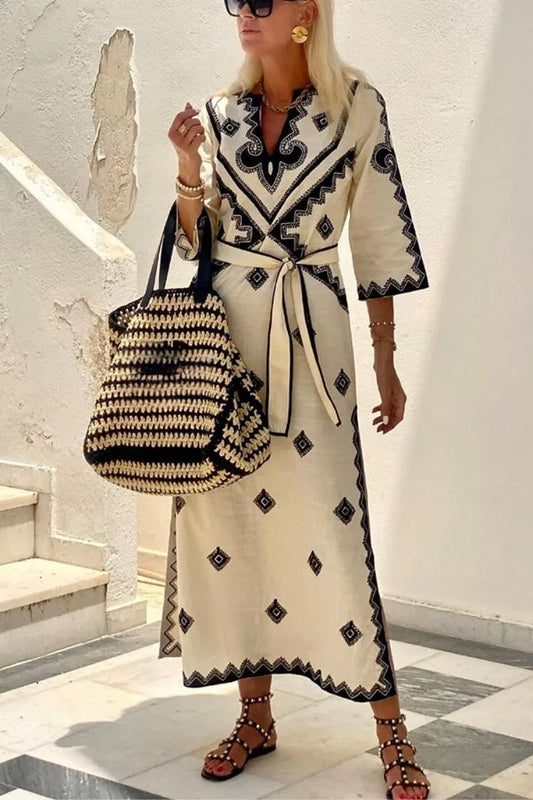 AS | Lniana sukienka w stylu vintage