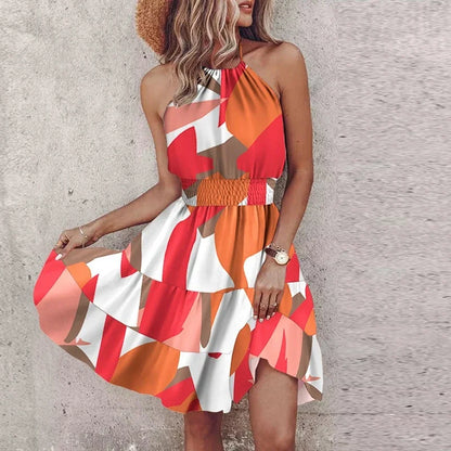 LB | Bohemian V-Neck Midi Dress Kolorowy