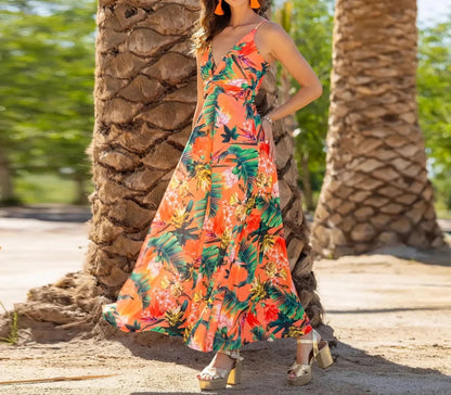 LB - Boho chic sukienka maxi z odkrytymi ramionami