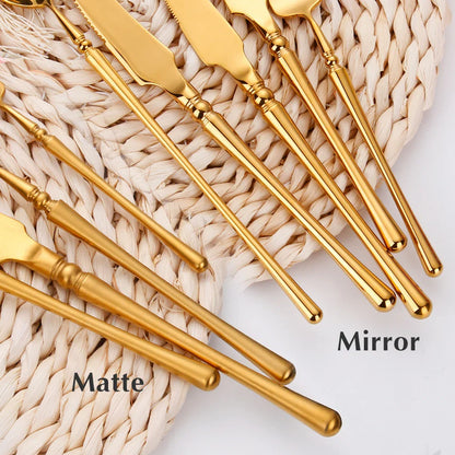 Zestaw sztućców RegalMatte | Luxe Gold Matt