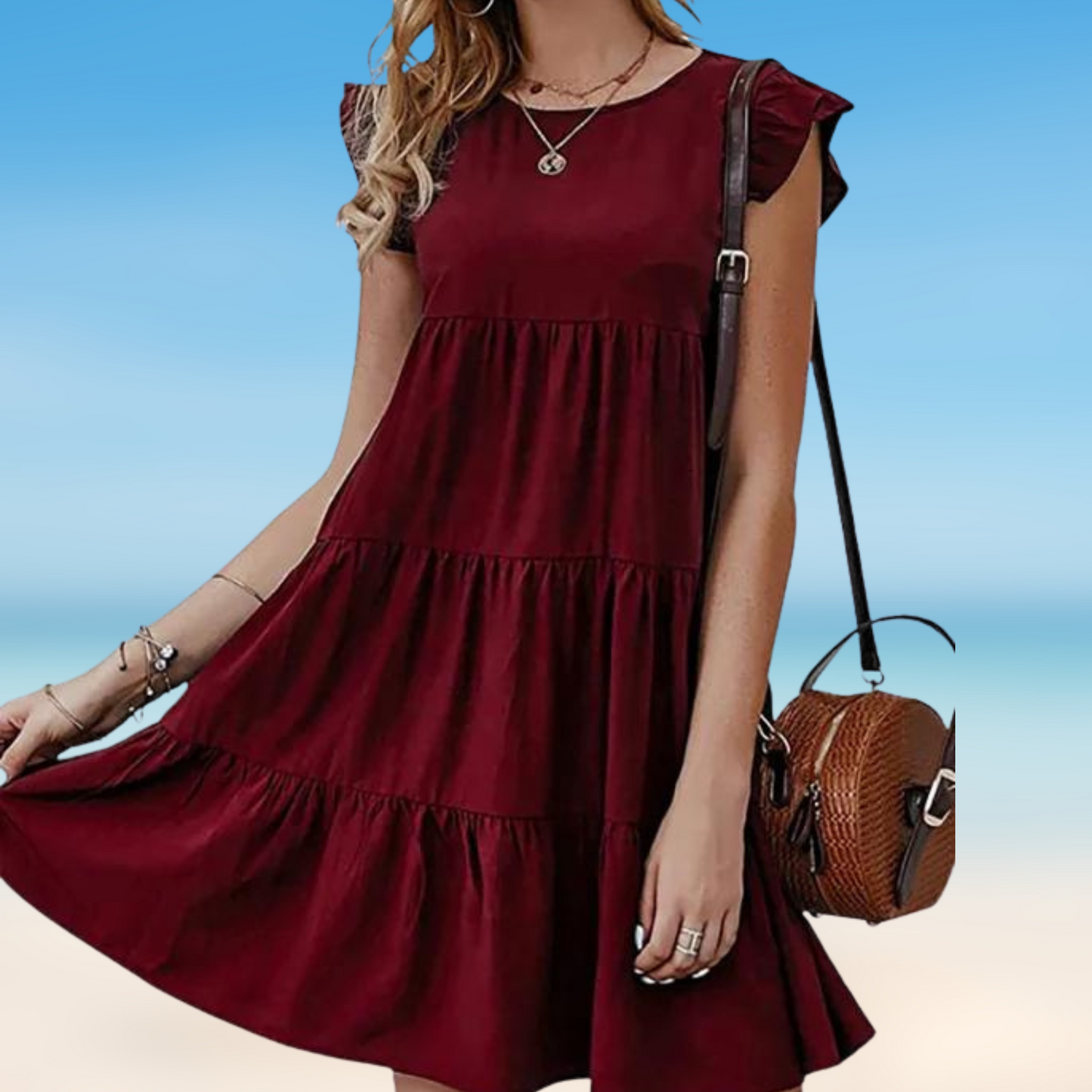 LB | Odella- Elegancka sukienka mini z falbanami