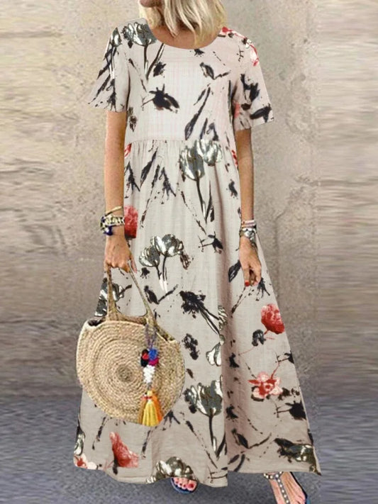 LB - Boho chic sukienka maxi w kwiaty