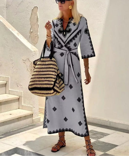 AS | Lniana sukienka w stylu vintage