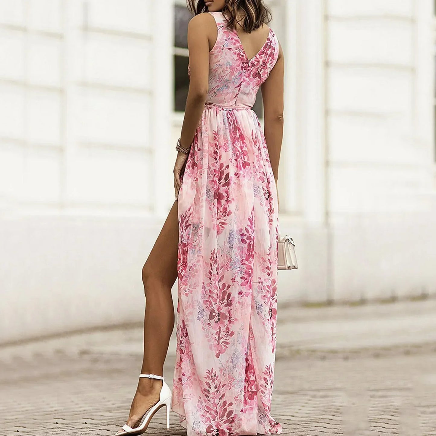 LB | Elegancka sukienka maxi z rozcięciem na każdą okazję