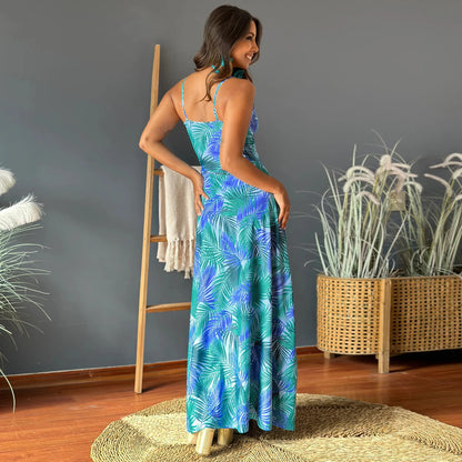 LB - Boho chic sukienka maxi z odkrytymi ramionami