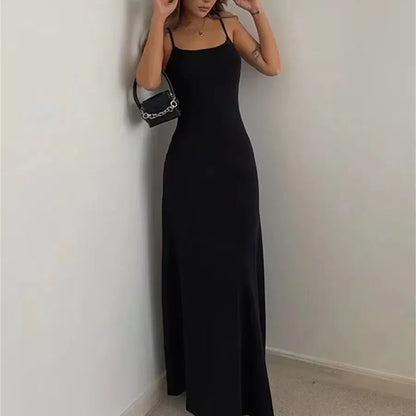 LB | Kobieta Wiosna Lato Styl Sukienka Bodycon Sexy Bez rękawów Dzielona Płaszcz