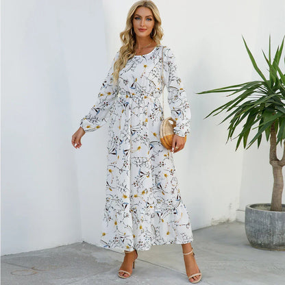 LB | Delikatna sukienka maxi w kwiaty