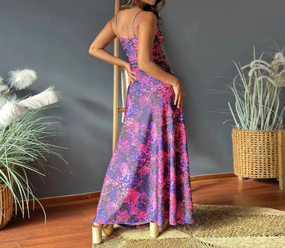 LB - Boho chic sukienka maxi z odkrytymi ramionami