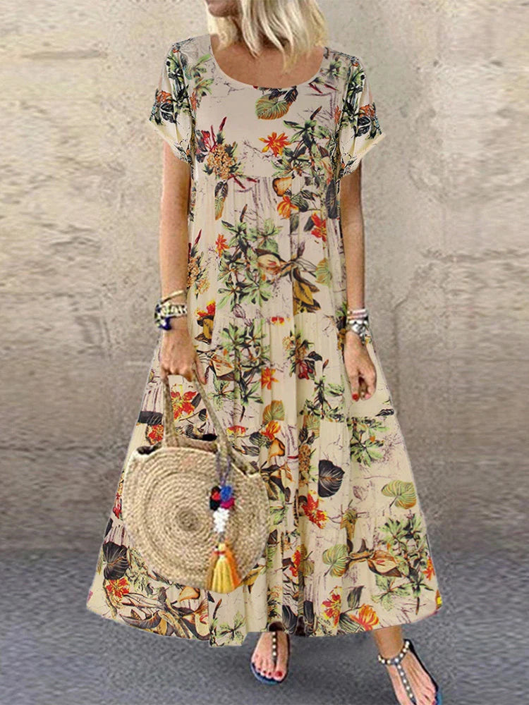 LB - Boho chic sukienka maxi w kwiaty