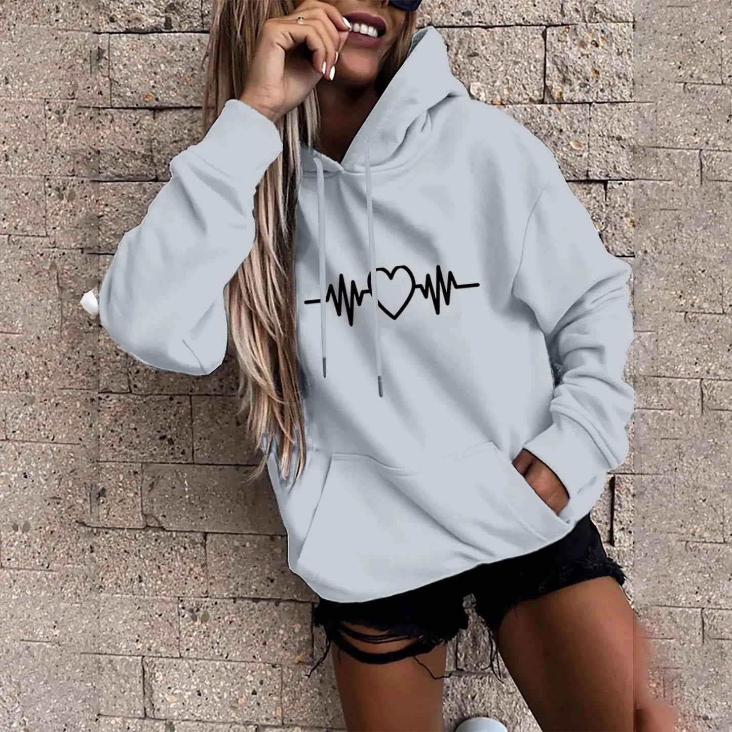 Fajny i swobodny Bluza z kapturem