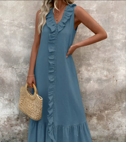 LB | Elegancka plisowana sukienka maxi dla kobiet