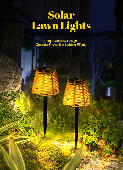TwilightGlimmer - Latarki solarne z rattanu