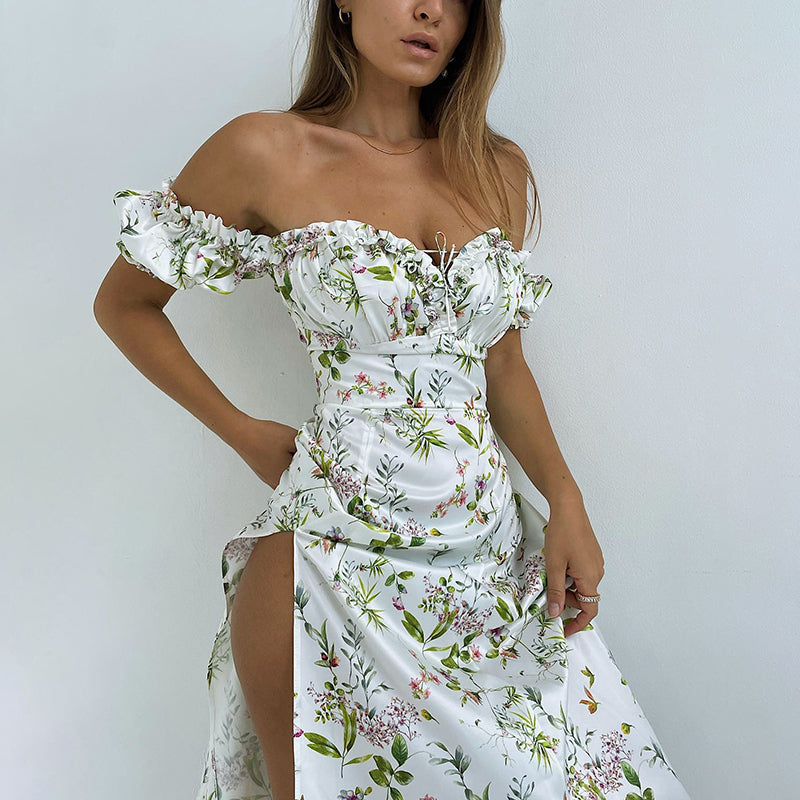 LB | Fashion Du Jour Floral Print Off Shoulder Midi Dress