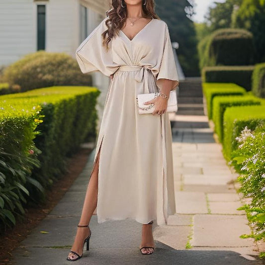 LB | elegancka sukienka maxi z rozcięciem