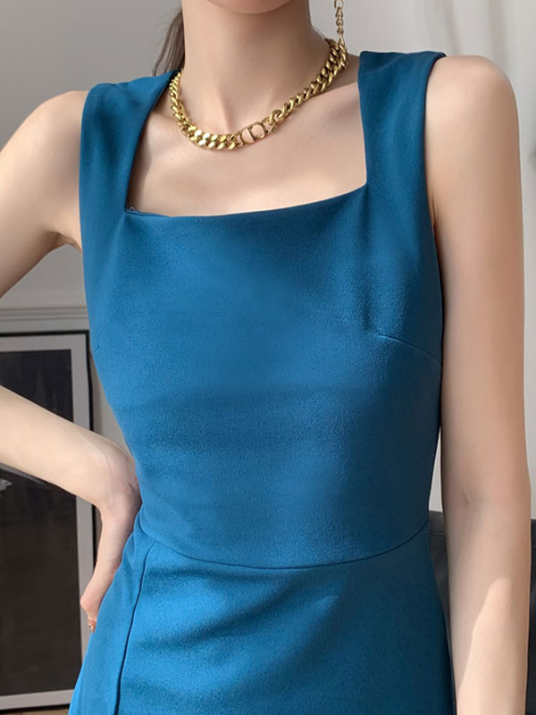 LB | Sukienka midi w stylu vintage na ramiączkach