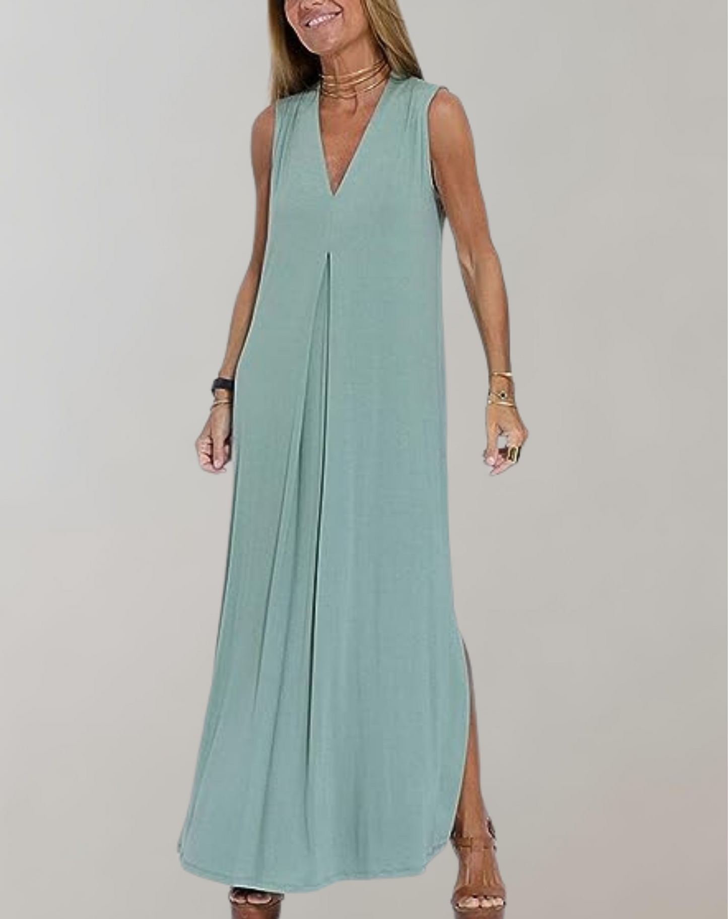 LB | Sukienka maxi z dekoltem w szpic dla letniej elegancji