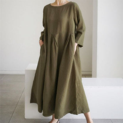 LB | jednokolorowa sukienka maxi smock AO609