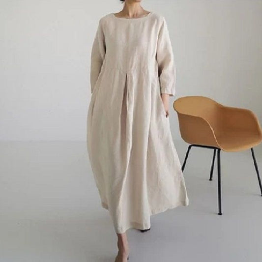 LB | jednokolorowa sukienka maxi smock AO609
