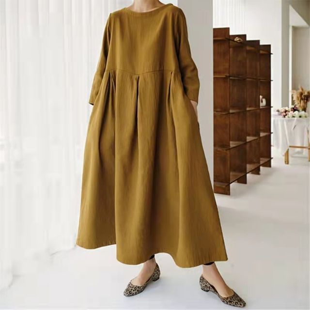 LB | jednokolorowa sukienka maxi smock AO609
