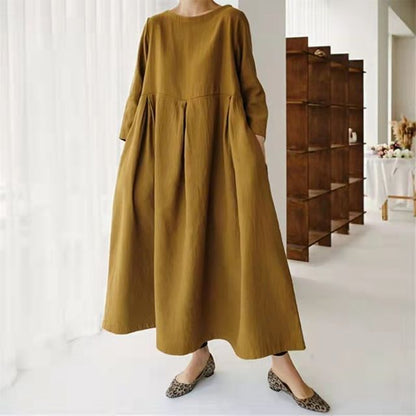 LB | jednokolorowa sukienka maxi smock AO609
