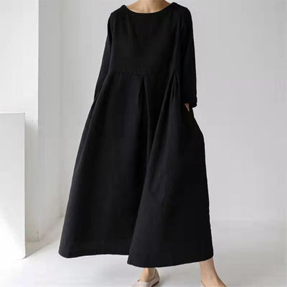 LB | jednokolorowa sukienka maxi smock AO609