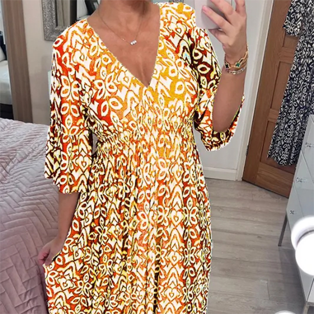 LB | Letnia sukienka maxi z dekoltem w szpic