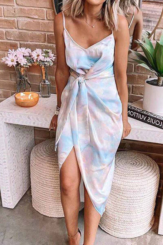 LB | Florcoo Sukienka midi z bandażem w kolorze tie-dye