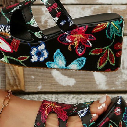 AS | Wycięte kwiatowe sandały peep toe