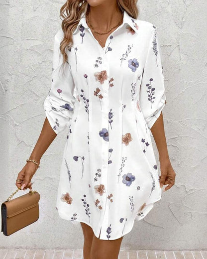 LB | Basic V-neck sukienka mini z długim rękawem