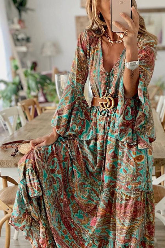LB | Down The West Coast Bohemia Print Maxi Dress