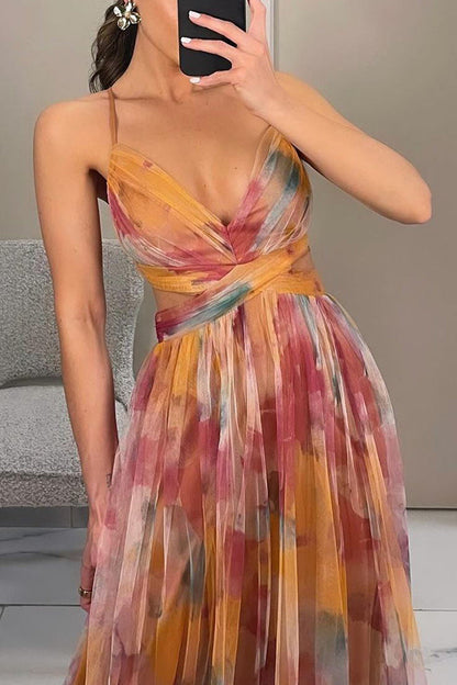 LB | Elegancka sukienka maxi w kwiaty