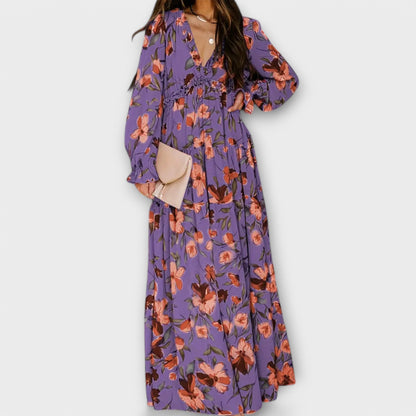 LB | ZWIEWNA SUKIENKA MAXI W KWIATY