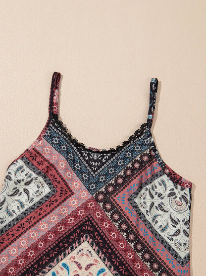 LB | Geometryczna sukienka mini we wzór paisley