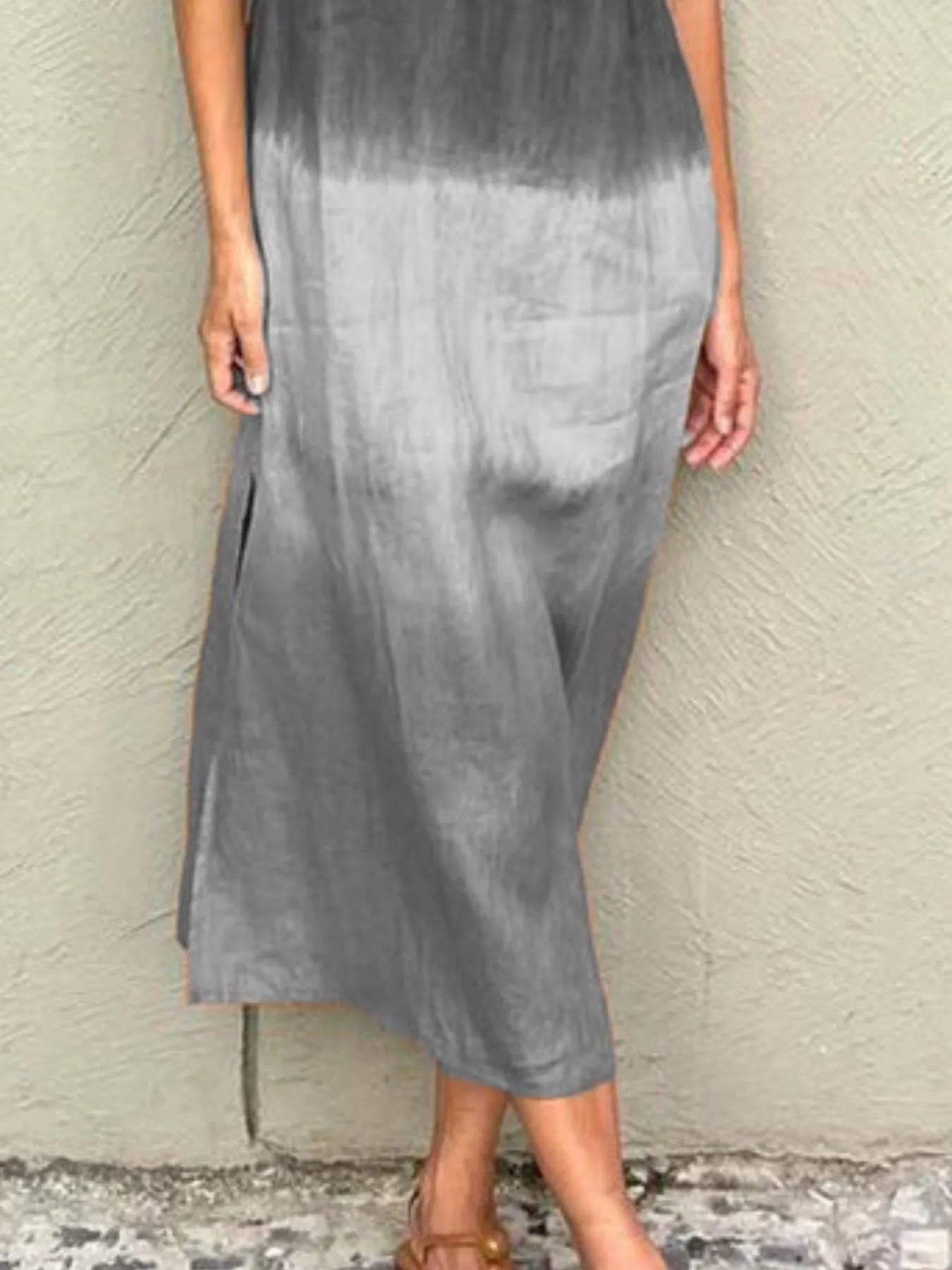 LB | Full Size Gradient Tank Midi Dress bez rękawów Plus Size