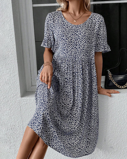 LB | Floral Flutter Midi Dress