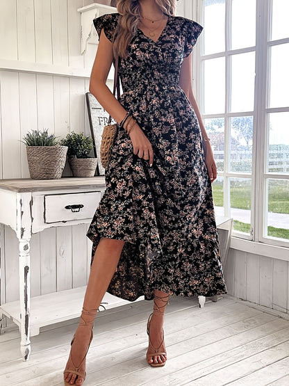 LB | Midnight Petal Maxi Dress