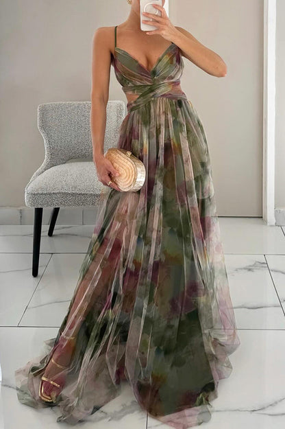LB | Elegancka sukienka maxi w kwiaty